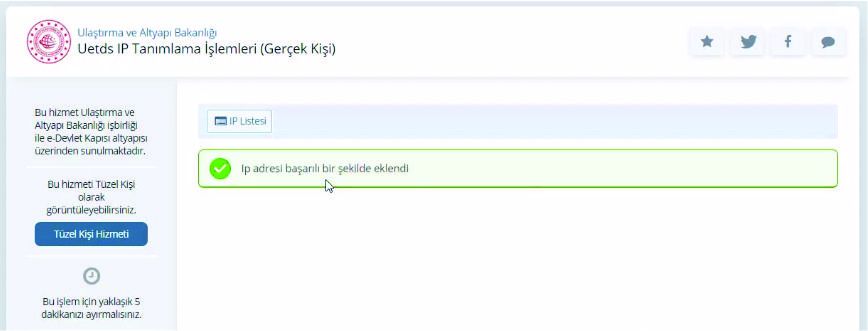 U-etds ip ekleme ve listeleme