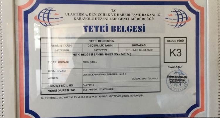 Kale taşımacılık yetki belgesi